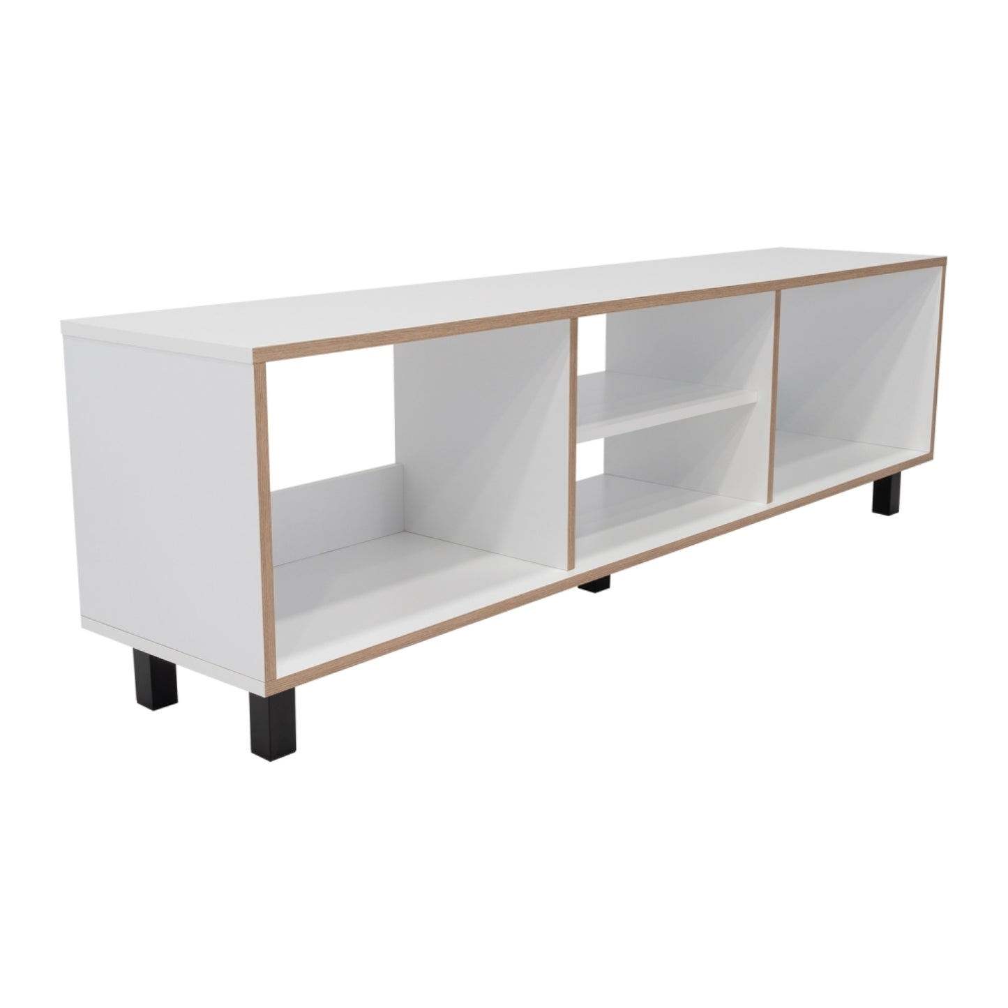 Rack Tv 70" Con Cinco Repisas, FM Furniture, Blanco
