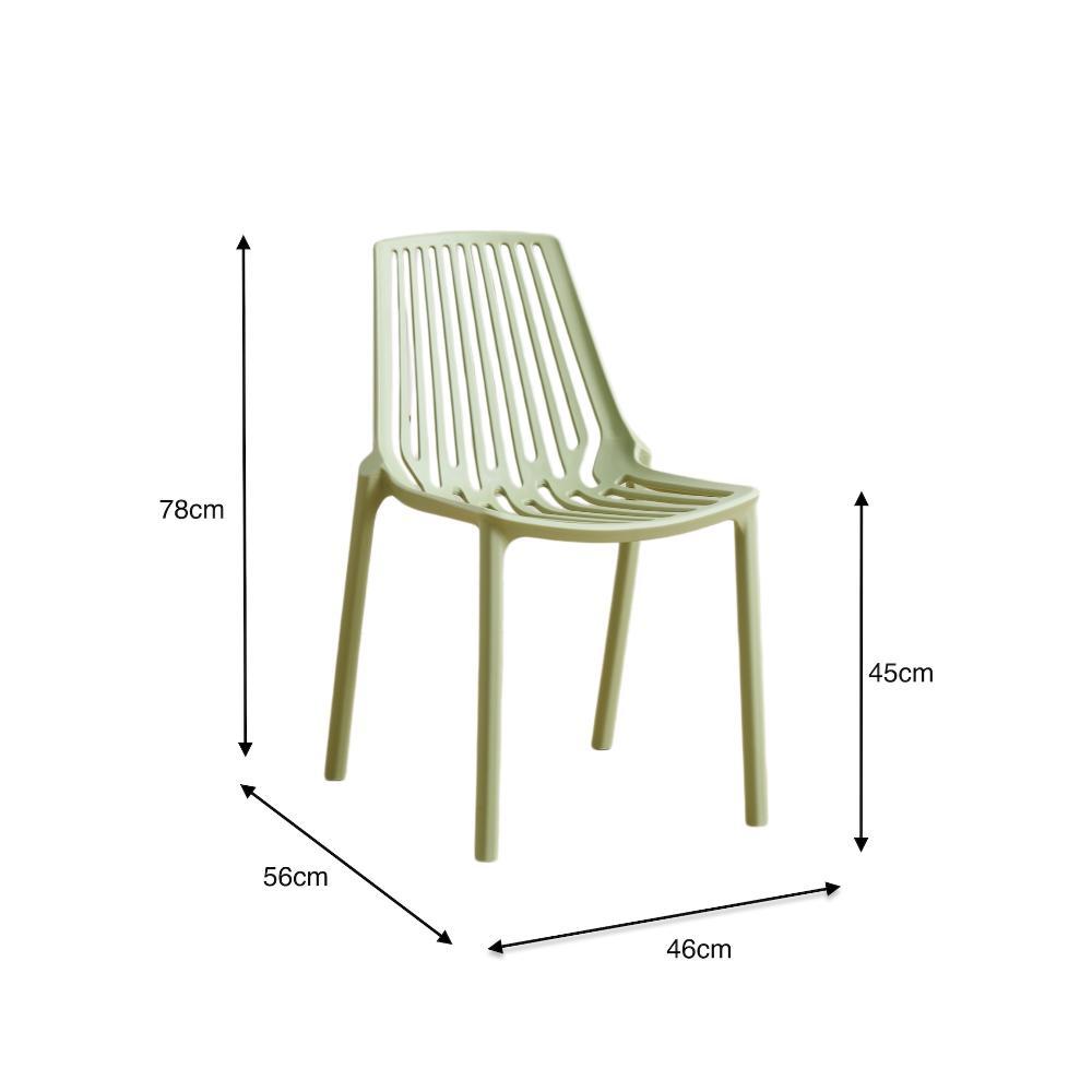 Silla Tanger, Verde Olivo, con espaldar y diseño moderno