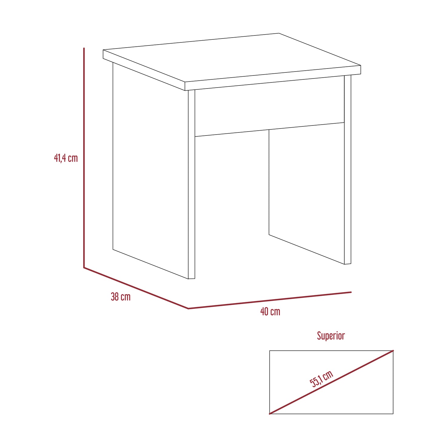 Mueble Tocador Con Espejo Y Cuatro Cajones , FM Furniture 001N, Negro