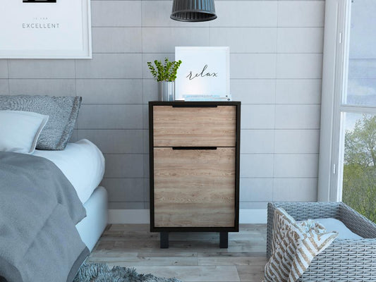 Velador Un Cajón Una Puerta, FM Furniture 002N, Negro