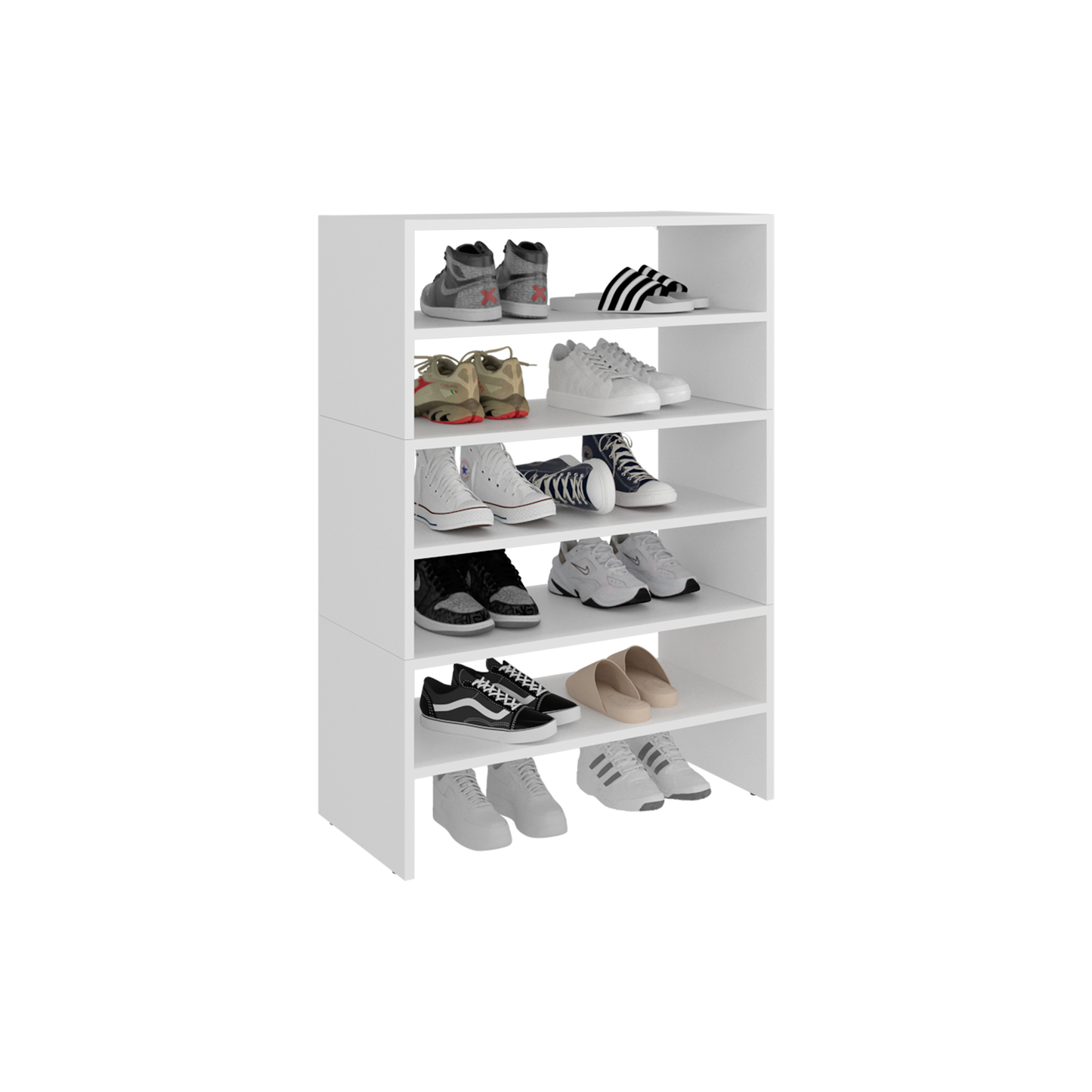 Modulo Zapatero Z-72 Apilable Seis Niveles, Blanco