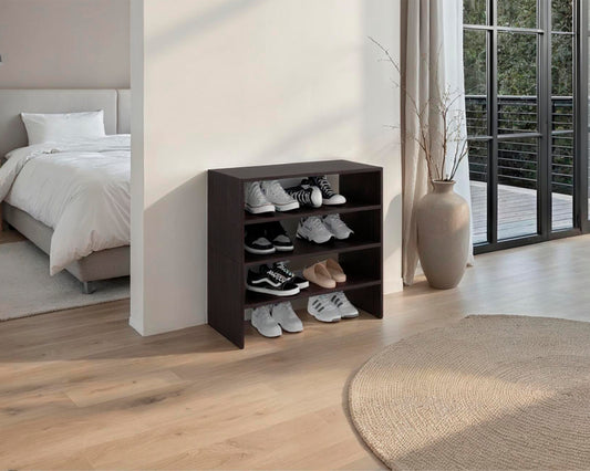 Modulo Zapatero Z-72 Apilable Cuatro Niveles, Negro