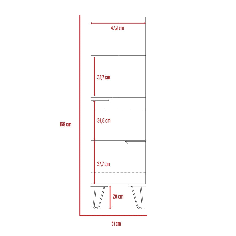 Librero Audra Color Duna y Wengue Para Sala De Estar