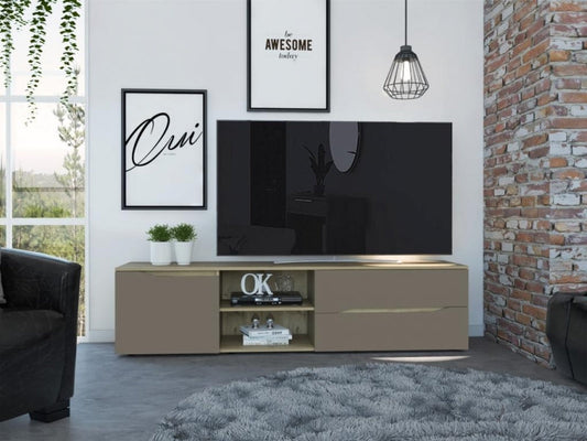 Rack Para TV Obregon Color Duna y Taupe Para Sala De Estar