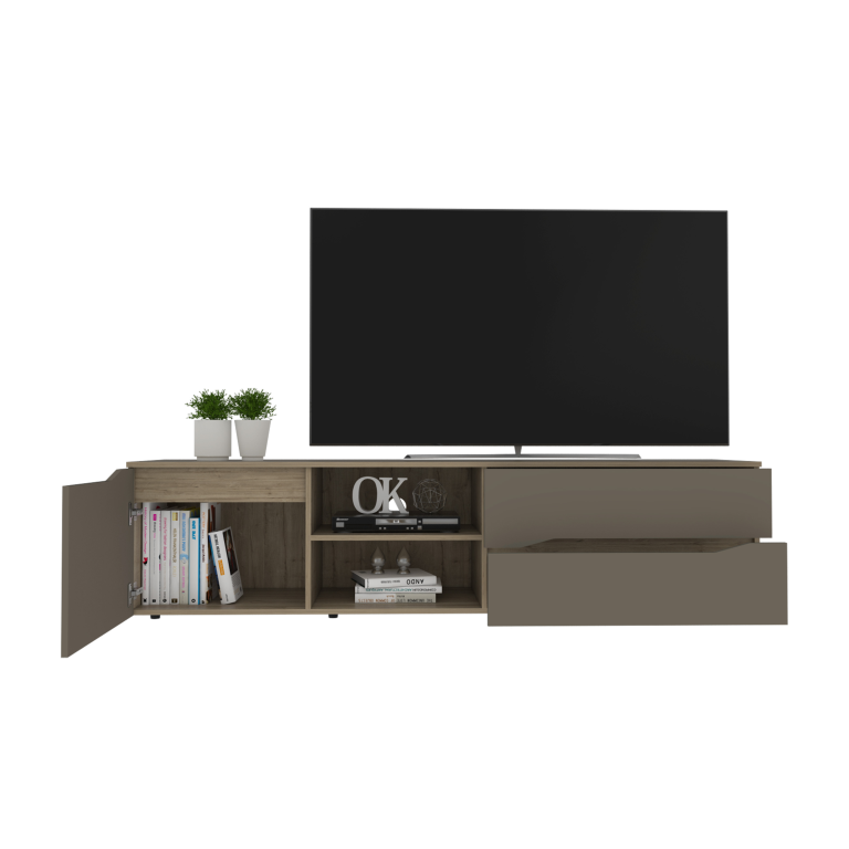 Rack Para TV Obregon Color Duna y Taupe Para Sala De Estar