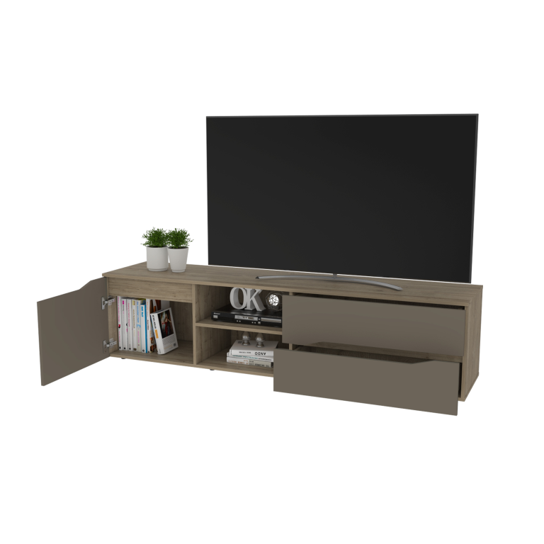 Rack Para TV Obregon Color Duna y Taupe Para Sala De Estar
