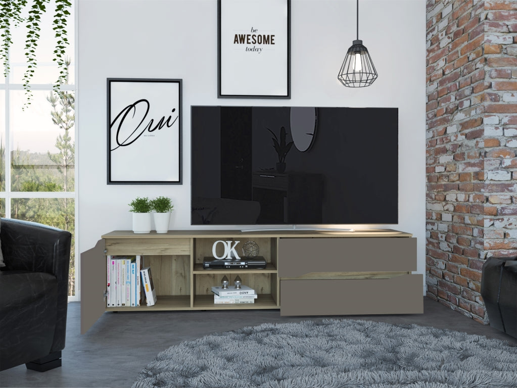 Rack Para TV Obregon Color Duna y Taupe Para Sala De Estar