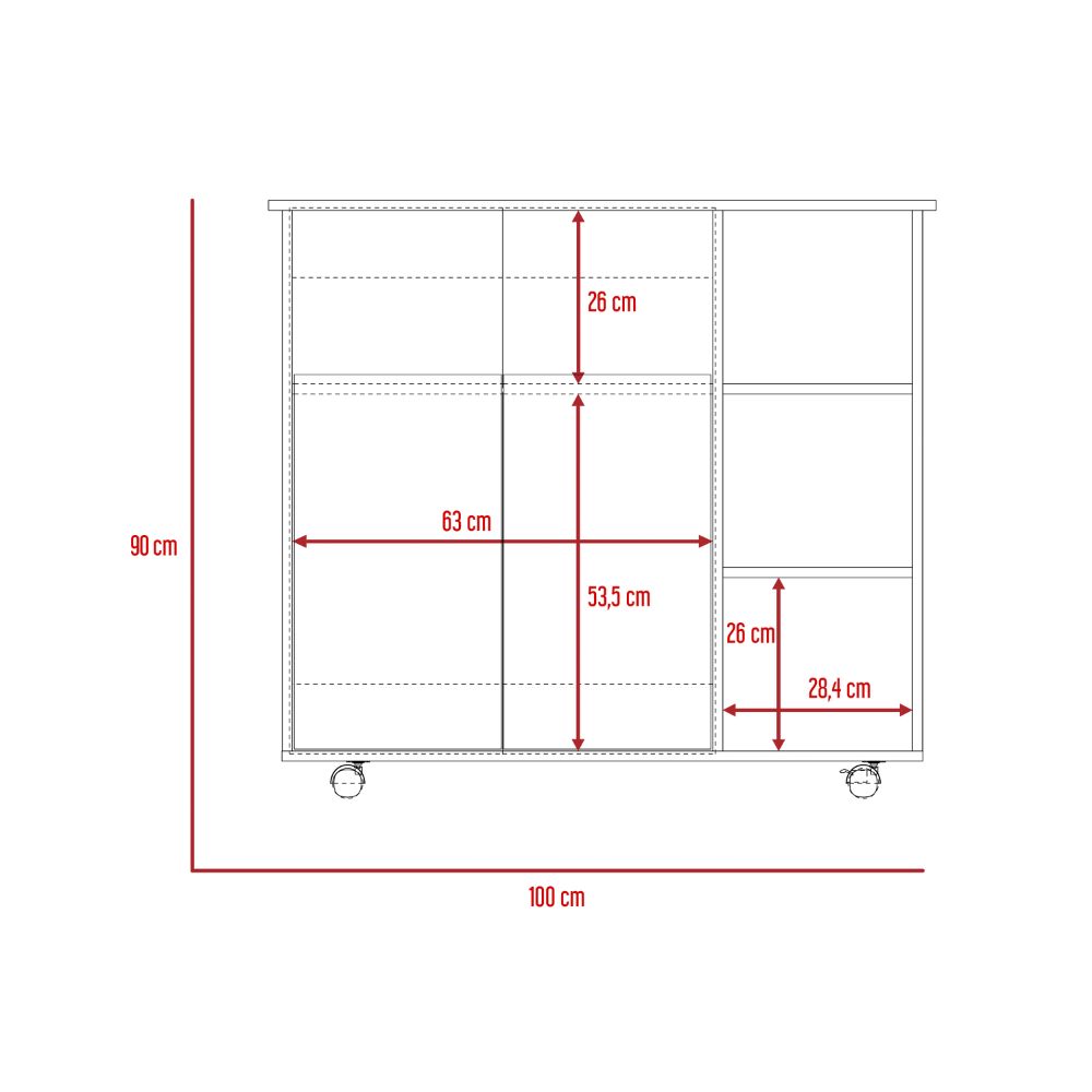 Mesón de Cocina Bi Color Blanco y Duna Para Cocina