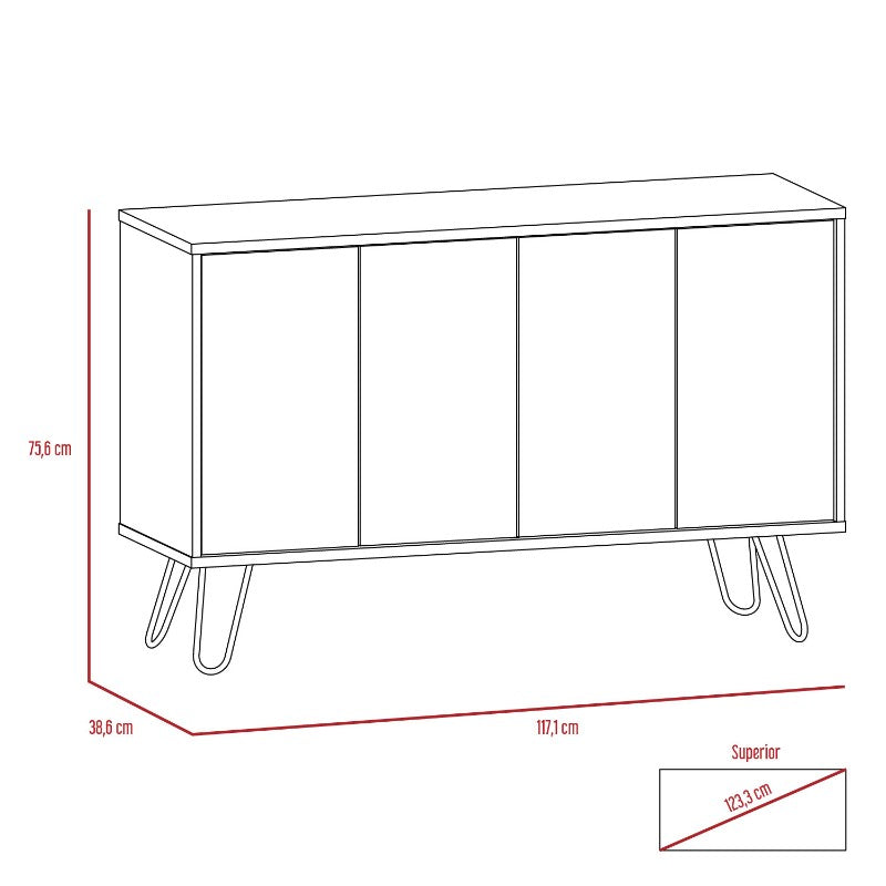 Bife Vassel Color Miel y Plomo Para Sala De Estar