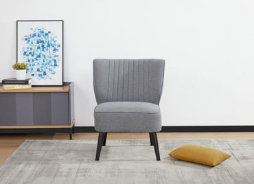 Poltrona Rossana Color Gris Para Sala De Estar