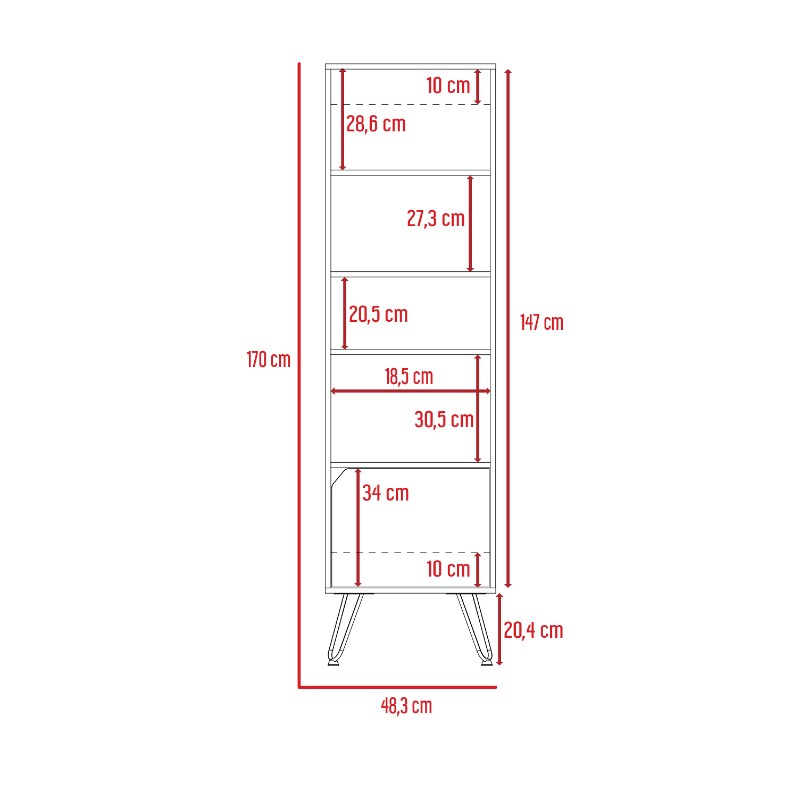 Biblioteca Stamford Color Wengue y Duna Para Oficina