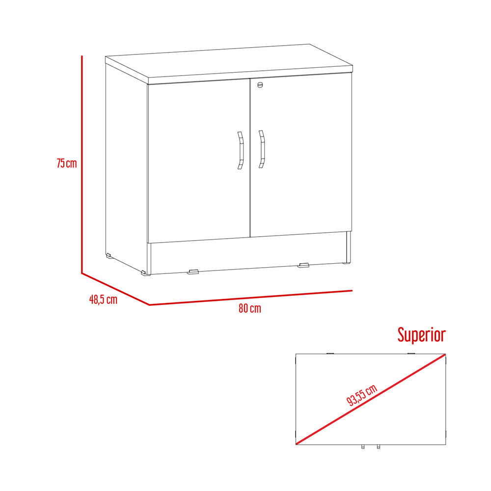 Mesa Escritorio M-120 + Cajonera Home Office Color Negro Soft y Coñac Para Oficina