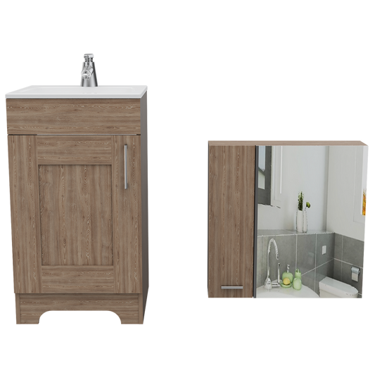 Combo Barcelona, Miel, incluye botiquín y mueble baño