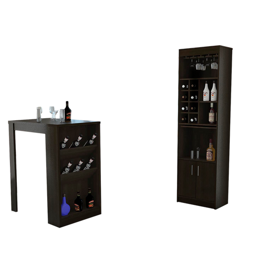 Bar + Mesa Syrah Barcelona Color Wengue Para Sala De Estar