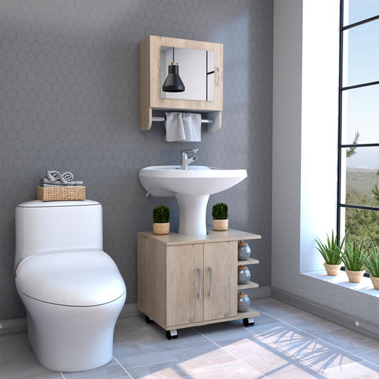 Combo Bath, Rovere y Blanco, incluye botiquín y mueble de lavamanos (vista 2)