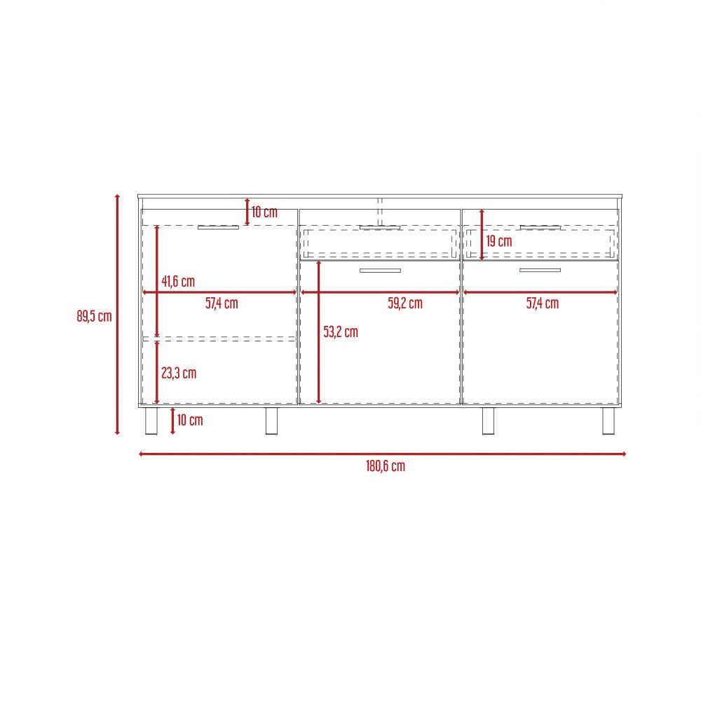 Combo Kitchen Gante, Rovere y Niebla, incluye módulo inferior y módulo superior