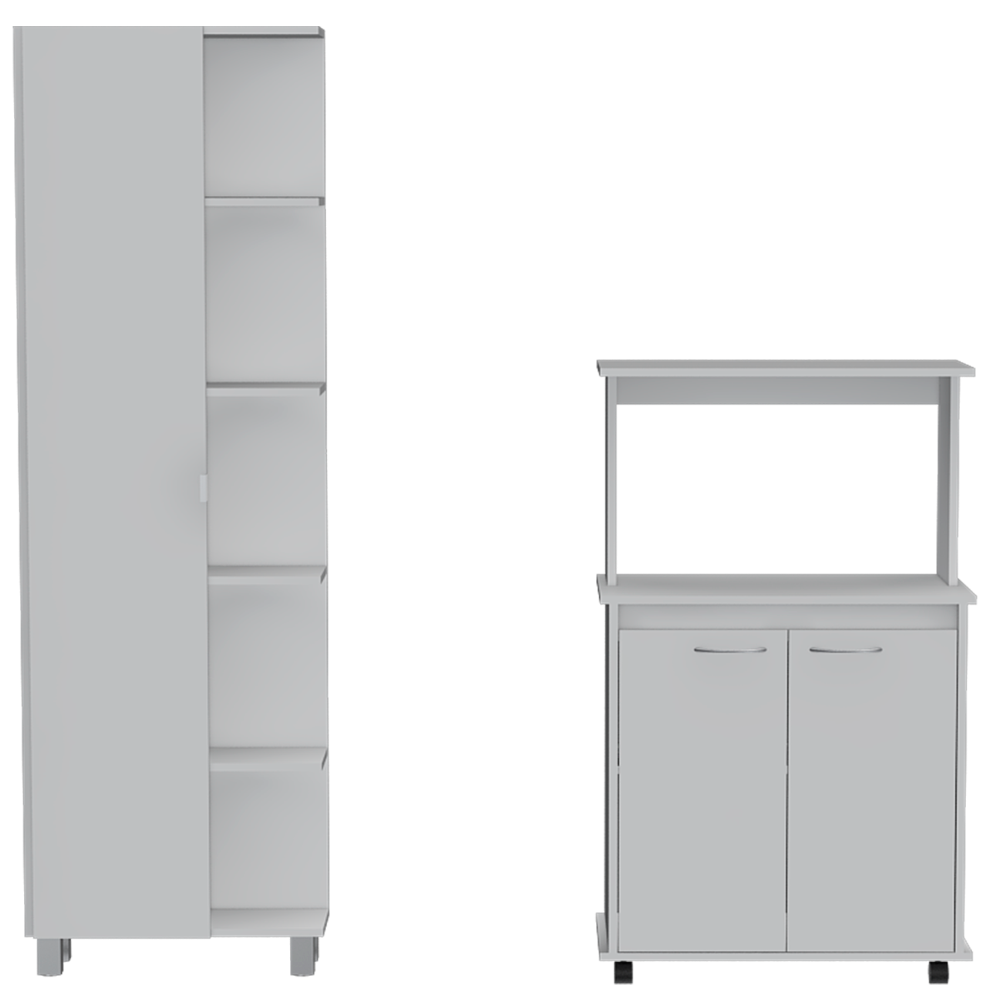 Combo Kitchen, Blanco, incluye mueble microondas bajo y optimizador