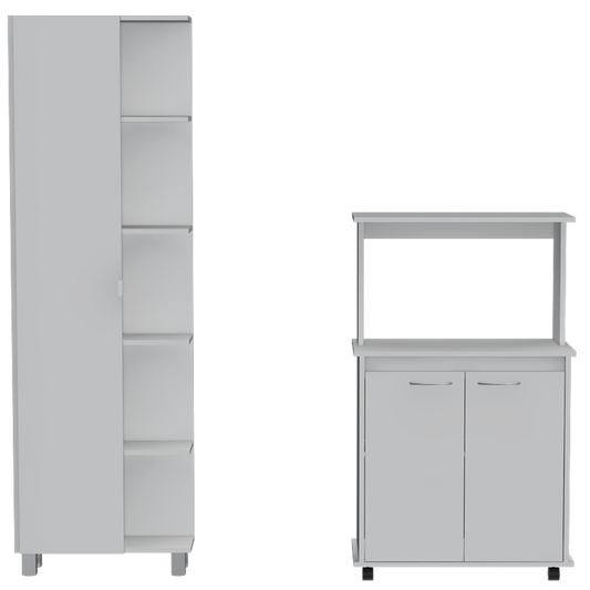 Combo Kitchen, Blanco, incluye mueble microondas bajo y optimizador