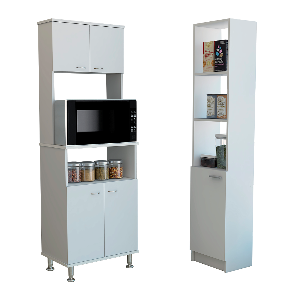 Combo Kitchen, Blanco, incluye mueble microondas y optimizador
