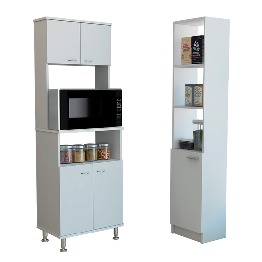 Combo Kitchen, Blanco, incluye mueble microondas y optimizador