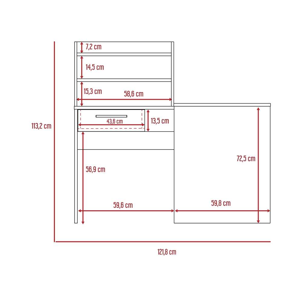 Escritorio 2L + Armario Bilbao Color Miel y Wengue Para Oficina
