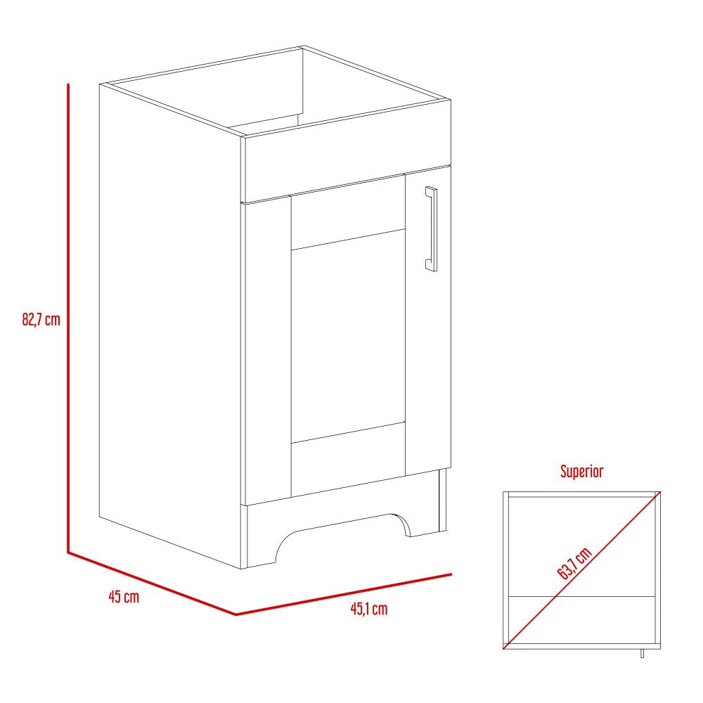 Combo Reflekta, Miel, incluye mueble de lavamanos y espejo salermo