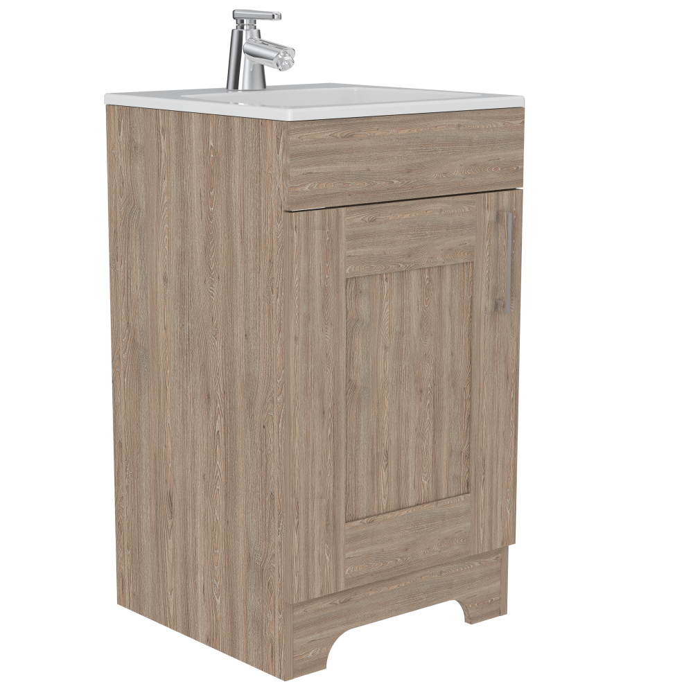 Combo Reflekta, Miel, incluye mueble de lavamanos y espejo salermo