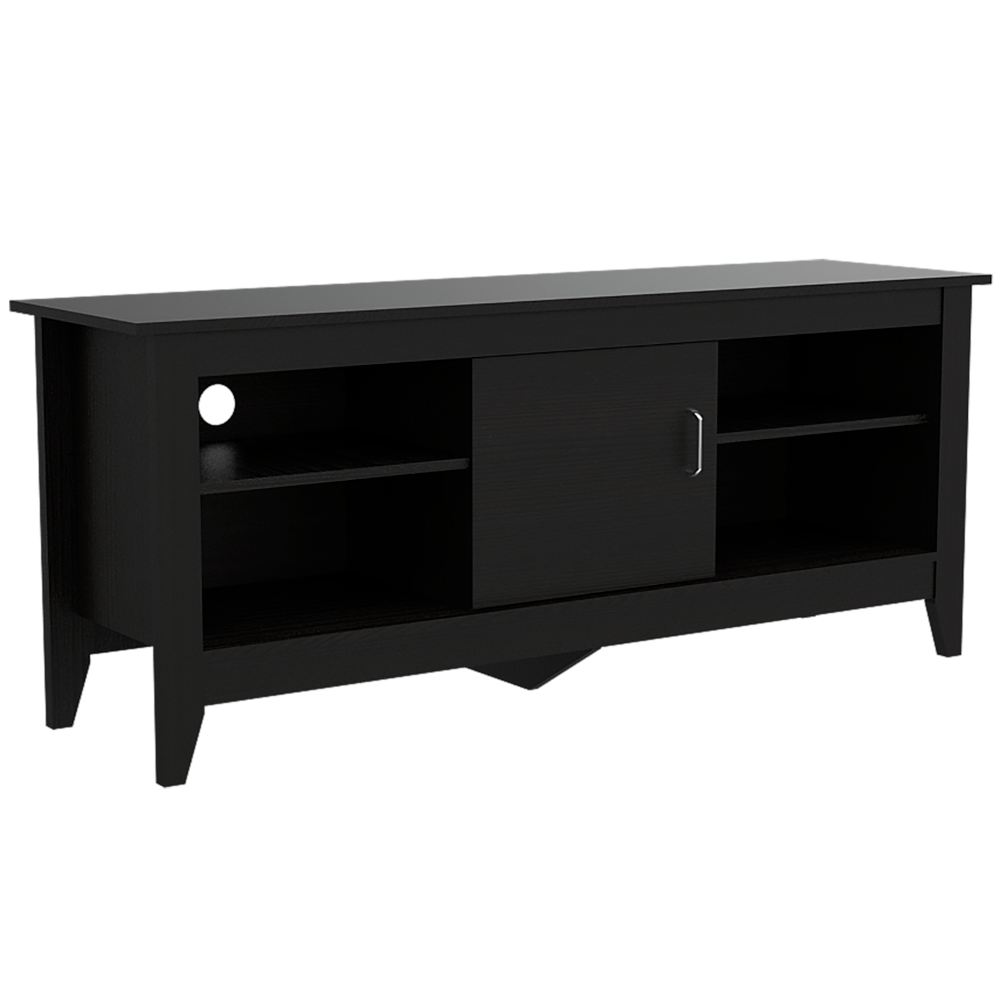 Rack + Librero Essential Color Wengue Para Sala De Estar