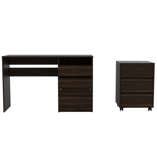 Escritorio W120+ Archivador Office Color Habano Para Sala De Estar