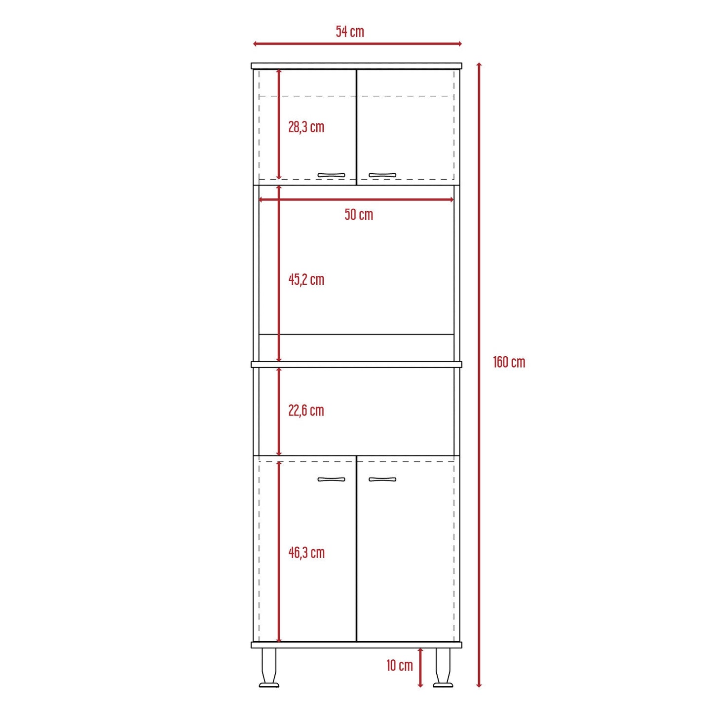 Combo Kitchen, Blanco y Wengue, incluye mueble microondas y barra