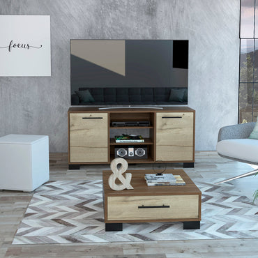 Rack + Mesa De Centro Marsella Color Gales y Duna Para Sala De Estar