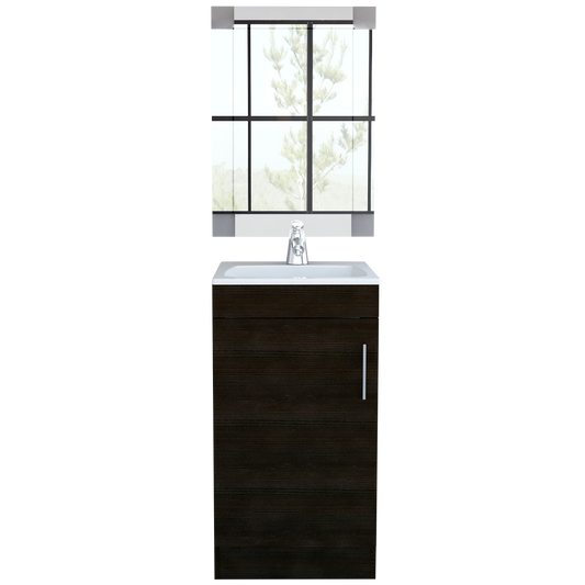 Combo Reflekta, Wengue, incluye mueble de lavamanos y espejo genova