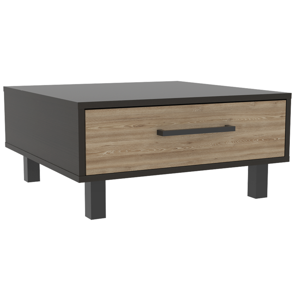 Bar + Mesa De Centro Kaia Color Wengue y Miel Para Sala De Estar