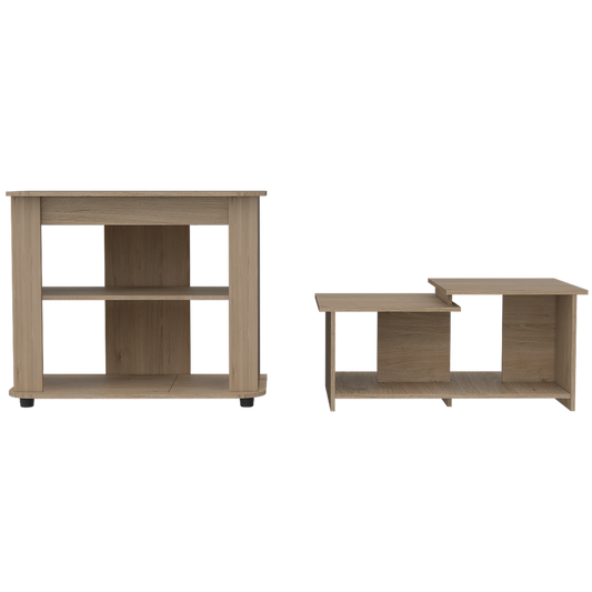 Rack TV + Mesa De Centro Optimus Color Rovere Para Sala De Estar