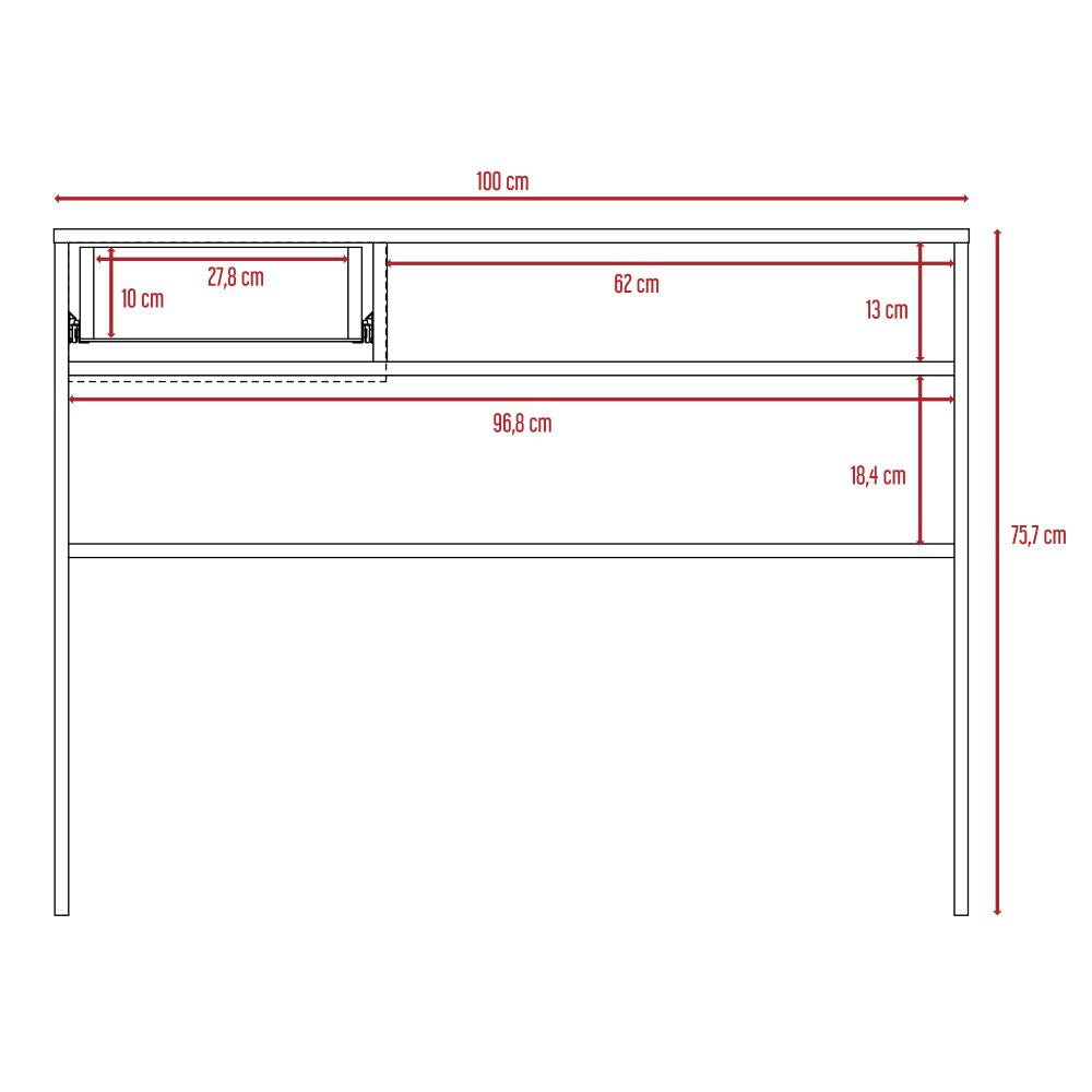 Escritorio W100 + Biblioteca Office Color Habano Para Sala De Estar