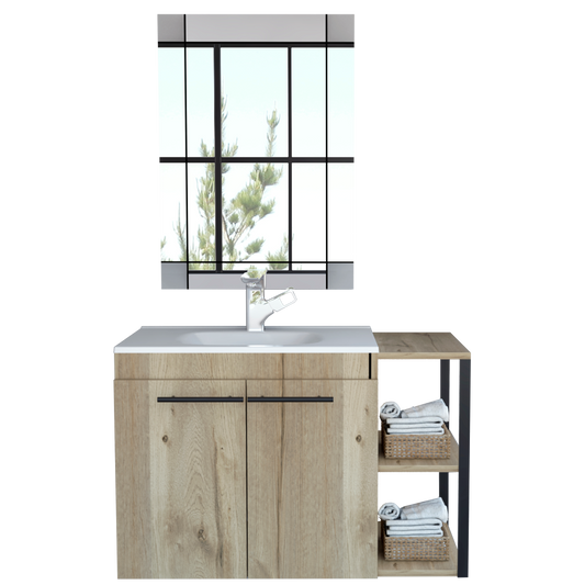 Combo Reflekta, Duna, incluye mueble de lavamanos y espejo genova