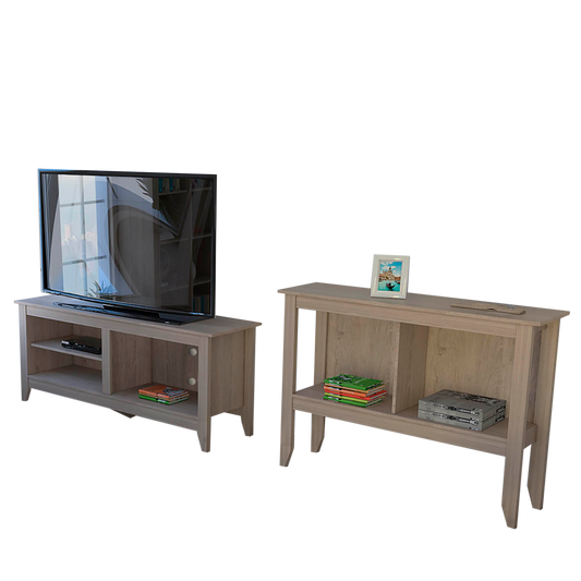 Rack + Arrimo Essential Color Rovere Para Sala De Estar