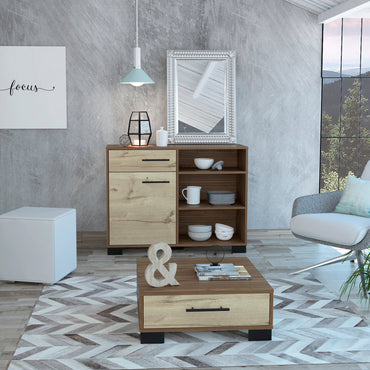 Bife + Mesa De Centro Marsella Color Gales y Duna Para Sala De Estar