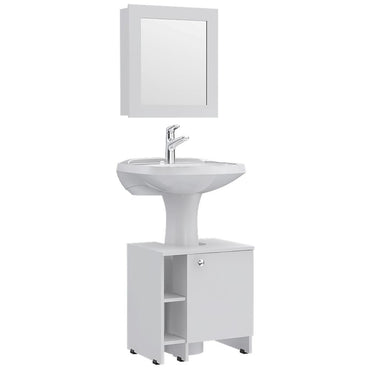 Combo Bicolor, Blanco, incluye botiquín bath 47-b y optimizador lavamanos