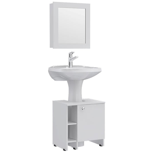 Combo Bicolor, Blanco, incluye botiquín bath 47-b y optimizador lavamanos