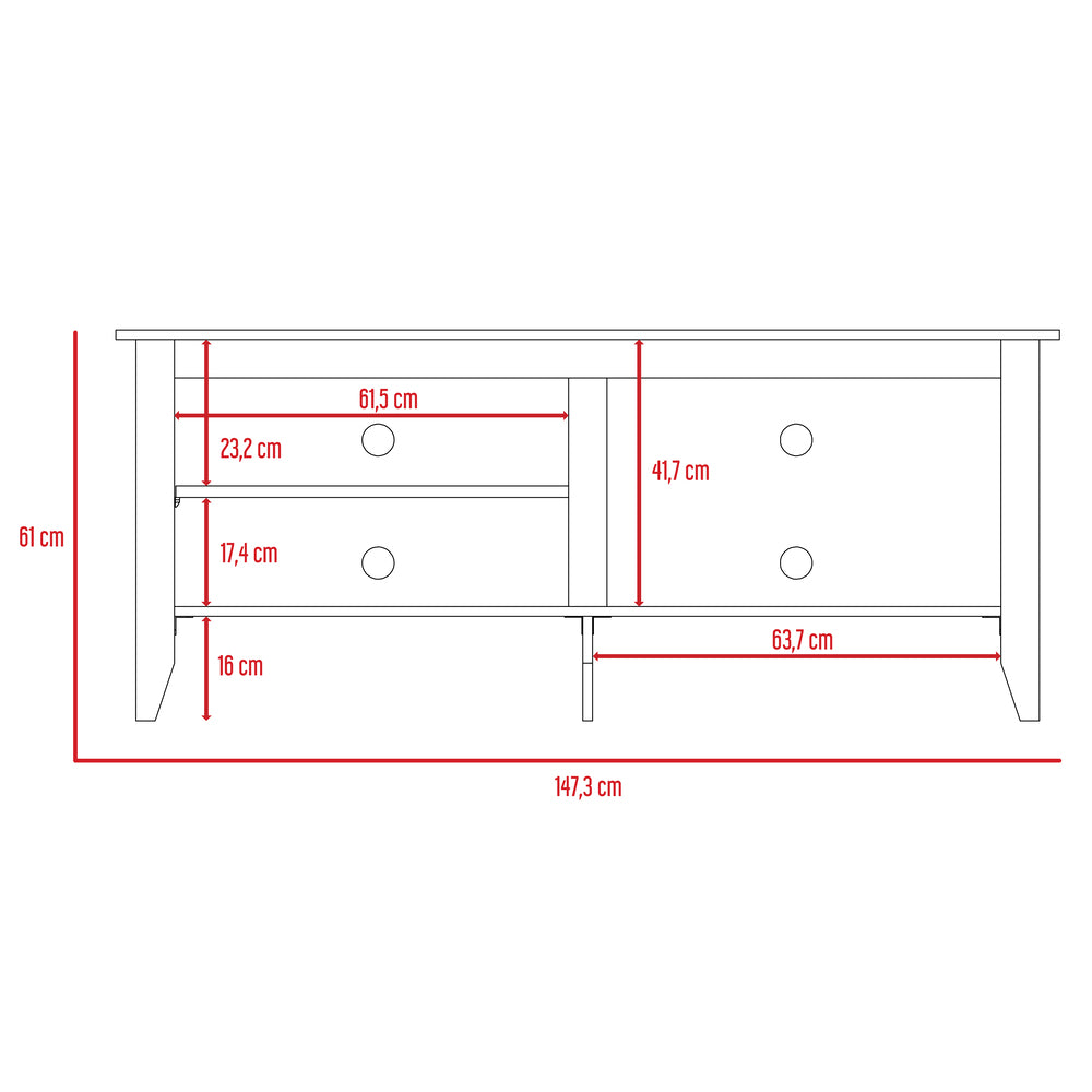 Rack + Librero Essential Color Coñac Para Sala De Estar