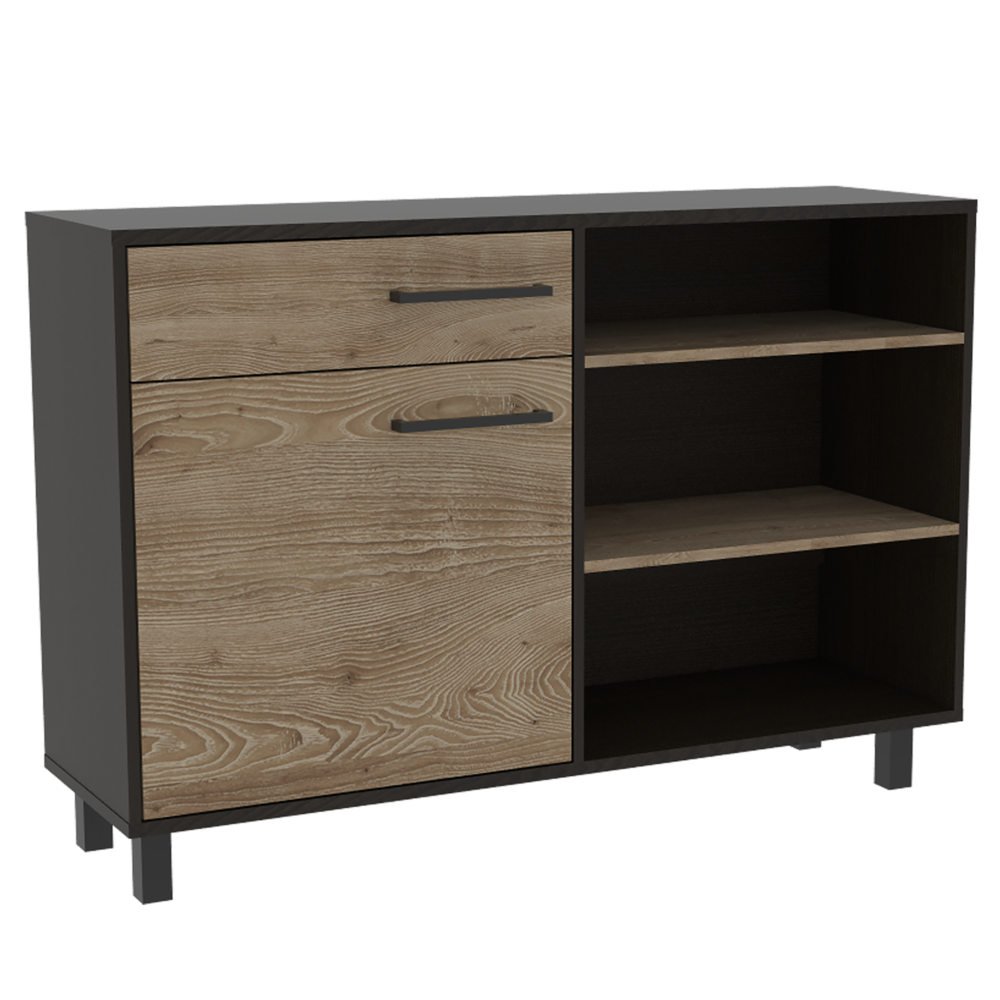 Rack + Bife Kaia Color Wengue y Miel Para Sala De Estar