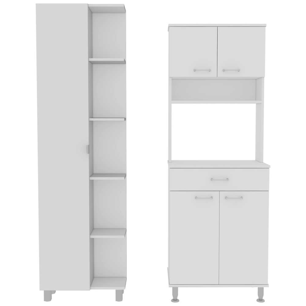Combo Kitchen, Blanco, incluye mueble microondas y optimizador