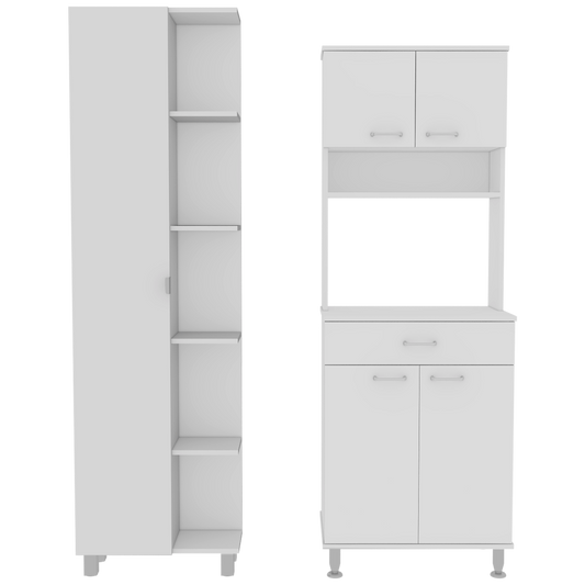 Combo Kitchen, Blanco, incluye mueble microondas y optimizador