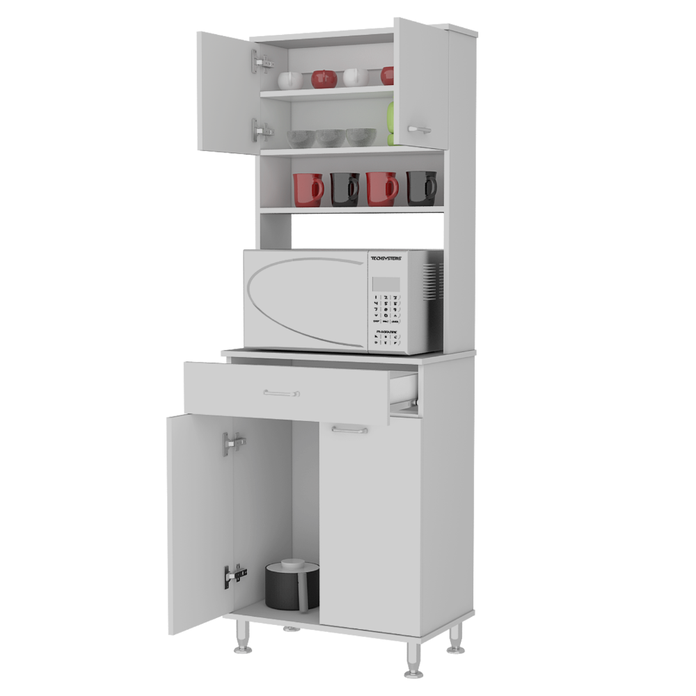 Combo Kitchen, Blanco, incluye mueble microondas y optimizador