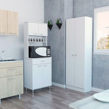 Combo Kitchen, Blanco, incluye mueble microondas y optimizador