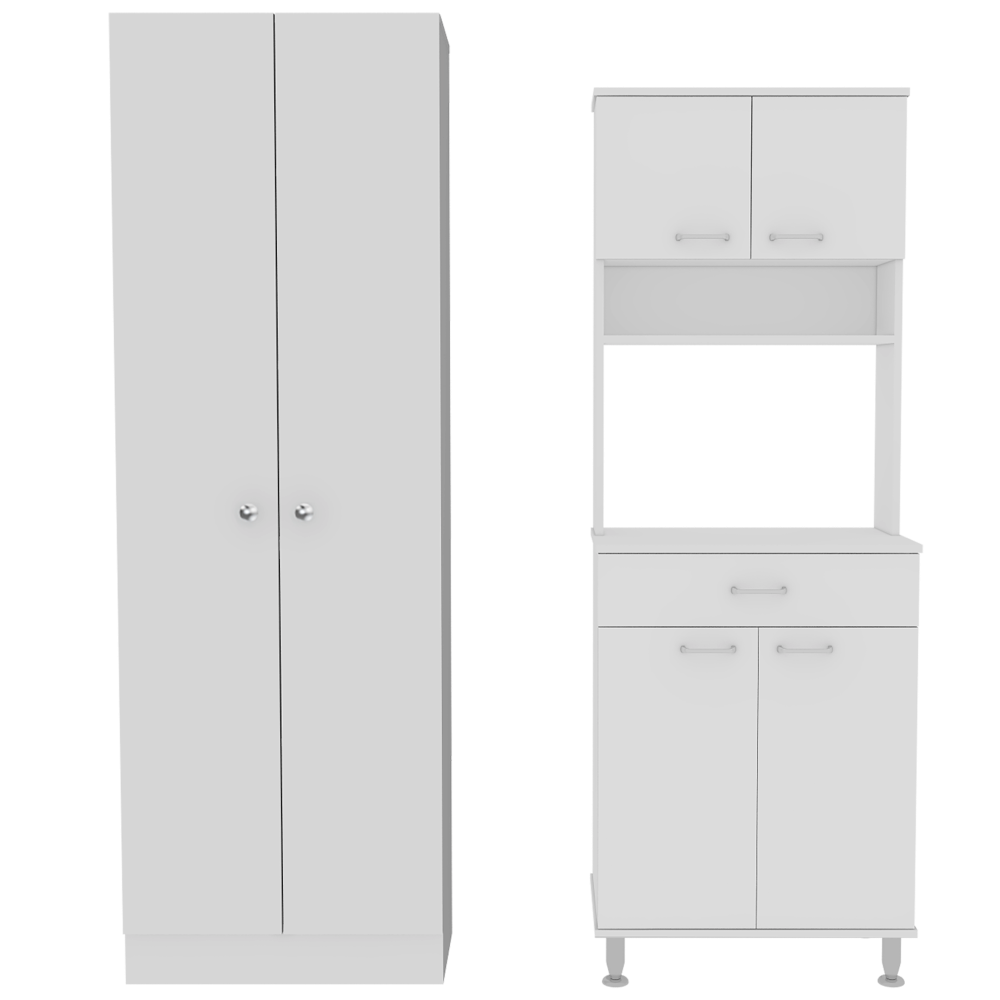 Combo Kitchen, Blanco, incluye mueble microondas y optimizador