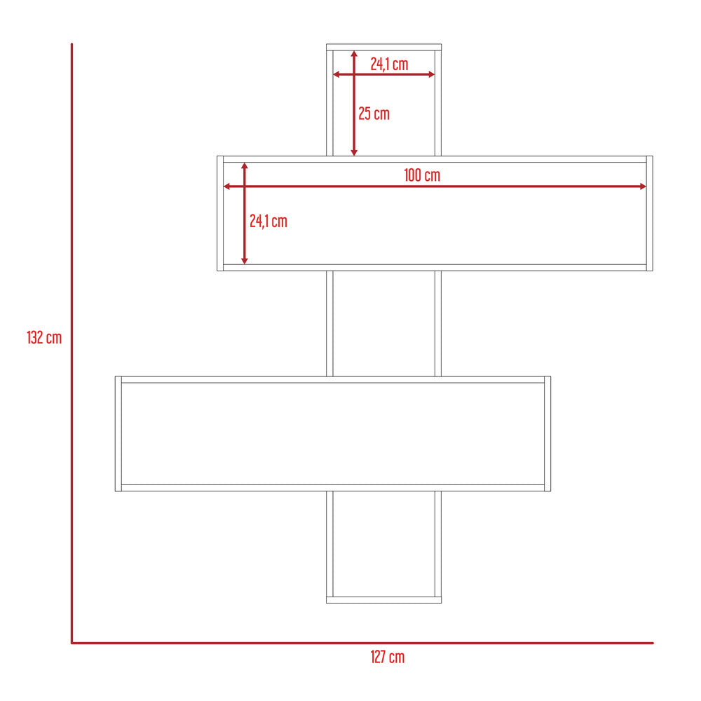 Escritorio 1L + Repisa 2B Bilbao Color Miel y Wengue Para Oficina