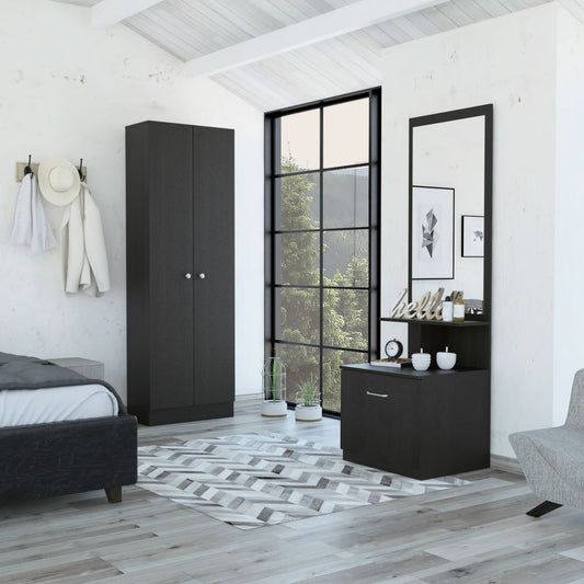 Combo Dreams, Wengue, incluye closet y velador multifuncional (vista 2)