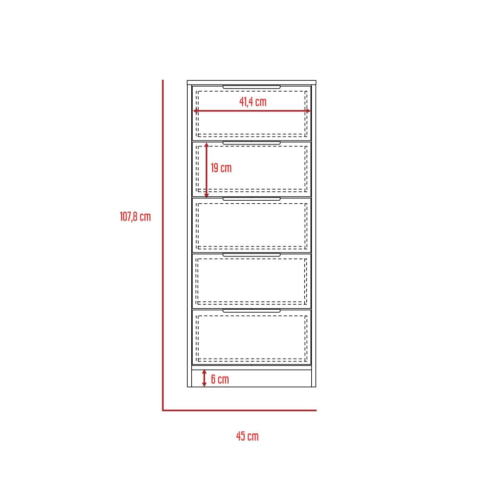 Cómoda 5C + Cómoda 3C Kaia Color Wengue y Miel Para Dormitorio